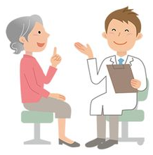 患者さんの話を聞く医師のイラスト