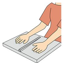 手をのせて骨密度を測定する様子のイラスト