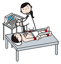 心電図検査を受ける患者さんのイラスト
